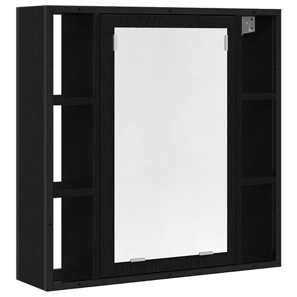 Bathroom Furniture Set 4 pcs Black Oak Engineered Wood