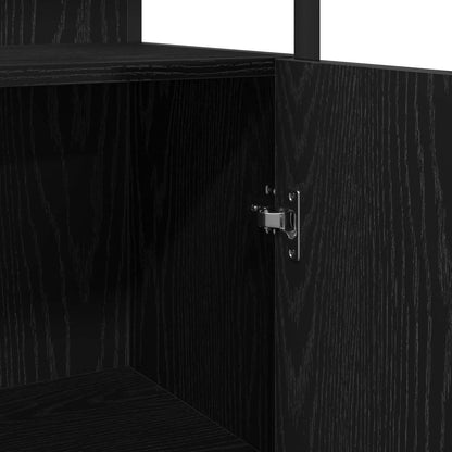 Bathroom Furniture Set with Shelf 4 pcs Black Engineered wood