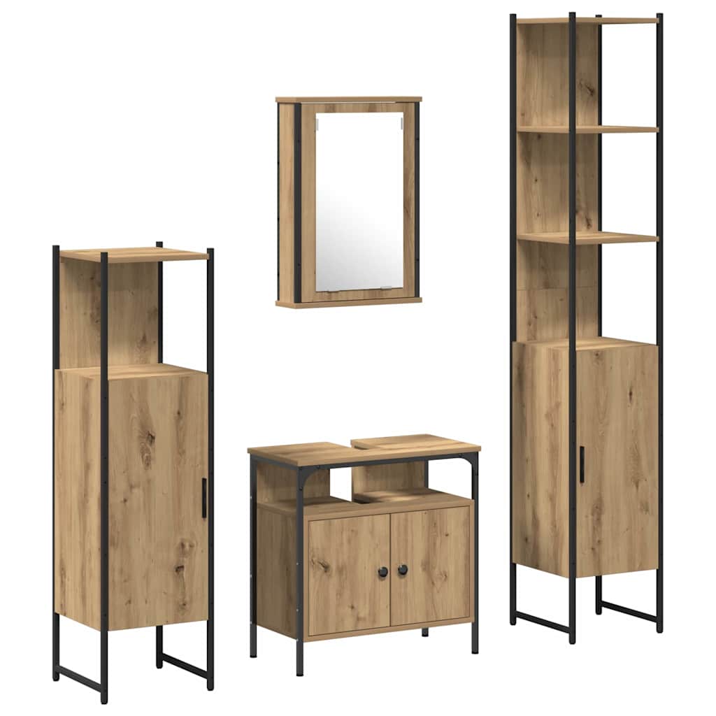 Bathroom Furniture Set 4 pcs Artisan oak Engineered wood
