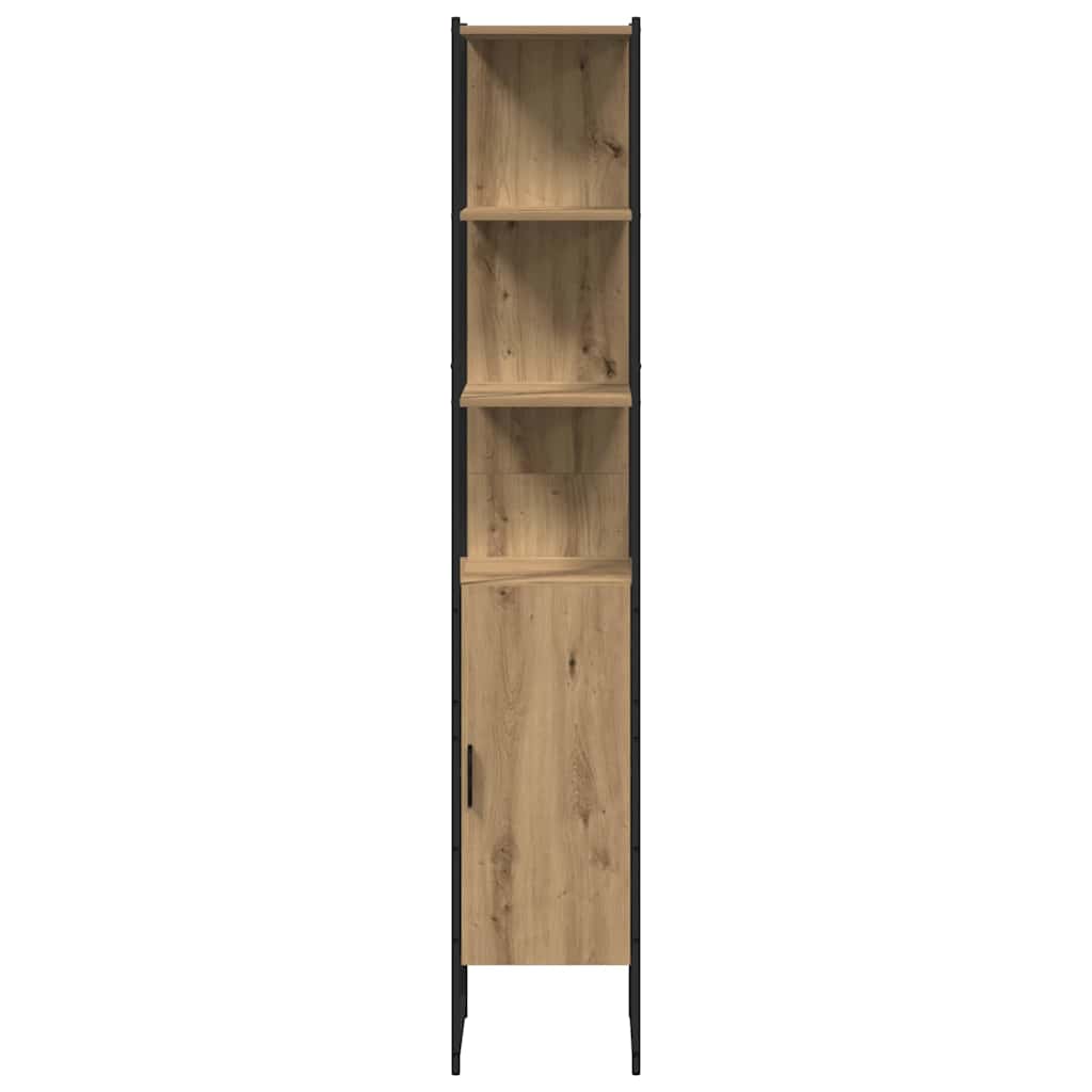 Bathroom Furniture Set with Shelf 4 pcs Brown Engineered wood