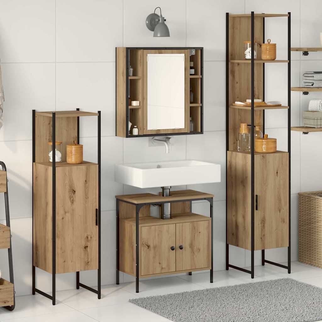 Bathroom Furniture Set 4 pcs Artisan Oak Engineered Wood