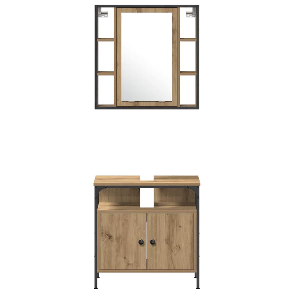 Bathroom Furniture Set 4 pcs Artisan Oak Engineered Wood