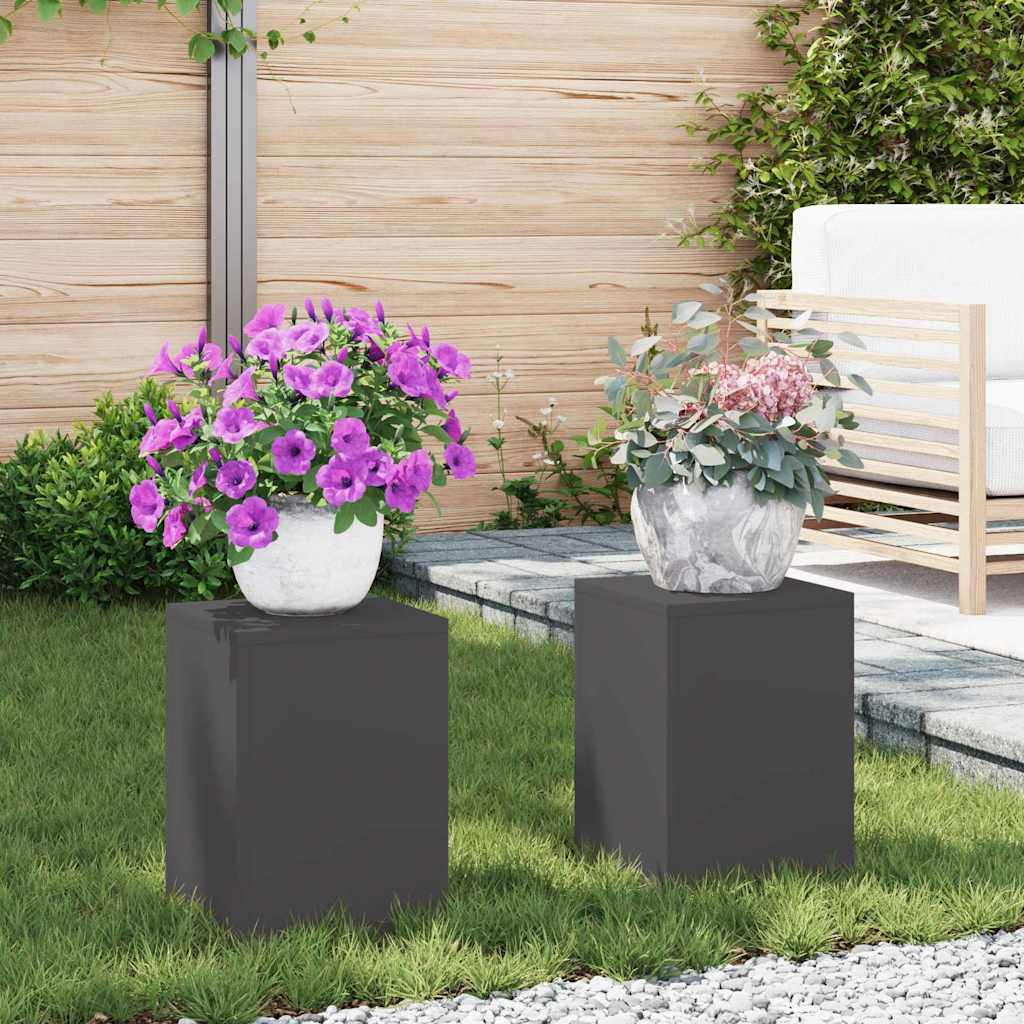 Plant Stand 2 pcs Black 24 x 24 x 35 cm Steel