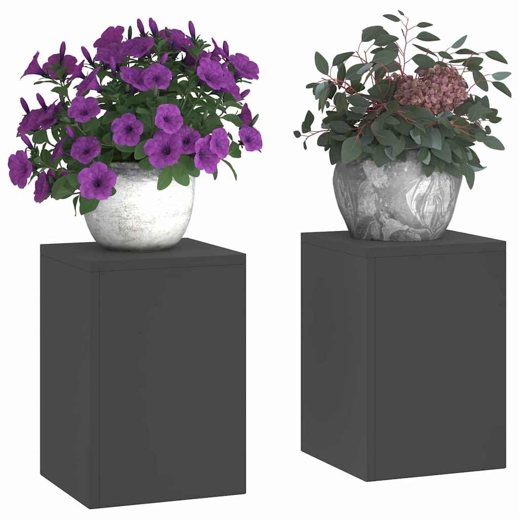 Plant Stand 2 pcs Black 24 x 24 x 35 cm Steel