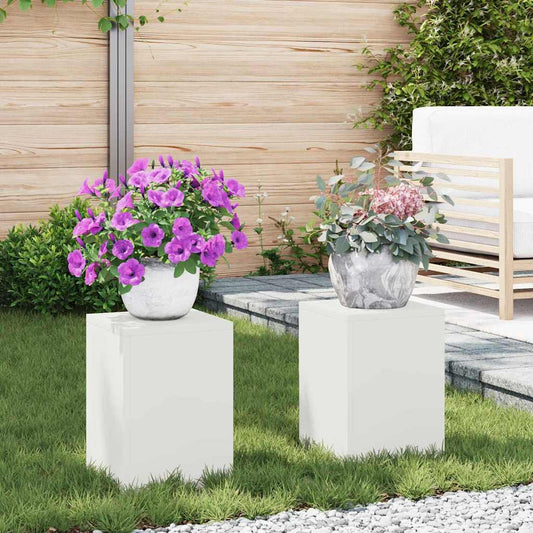 Plant Stand 2 pcs White 24 x 24 x 35 cm Steel