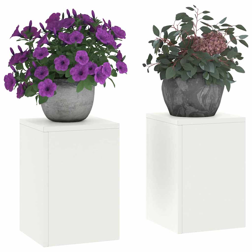 Plant Stand 2 pcs White 24 x 24 x 35 cm Steel