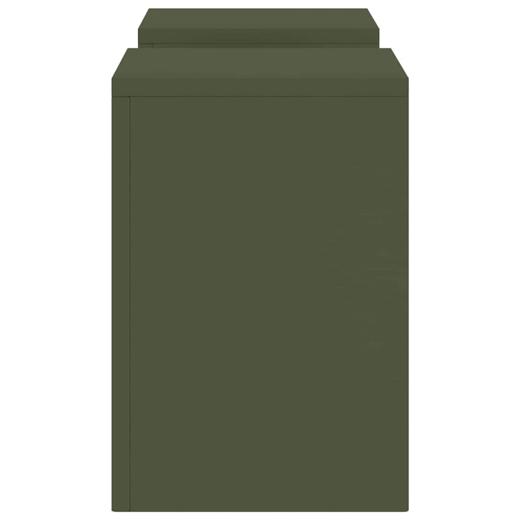 Plant Stand 2 pcs Olive green 24 x 24 x 35 cm Steel