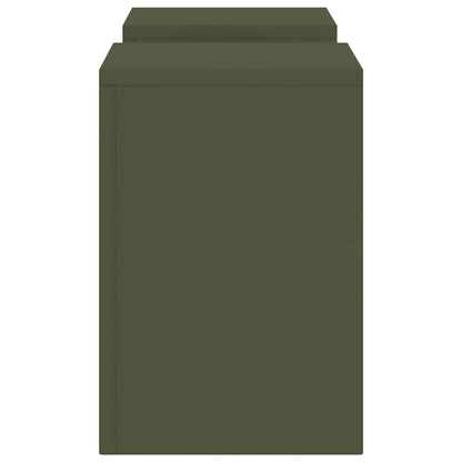 Plant Stand 2 pcs Olive green 24 x 24 x 35 cm Steel