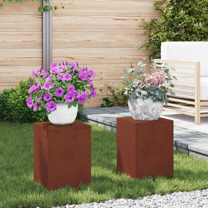 Plant Stand 2 pcs Rusty 24 x 24 x 35 cm Weathering Steel