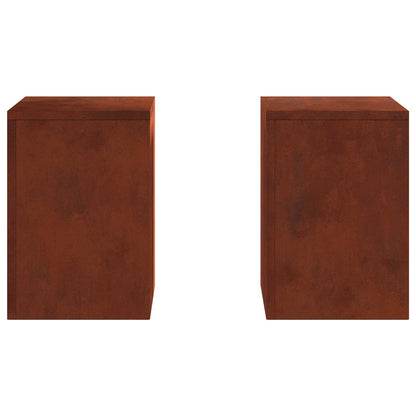 Plant Stand 2 pcs Rusty 24 x 24 x 35 cm Weathering Steel