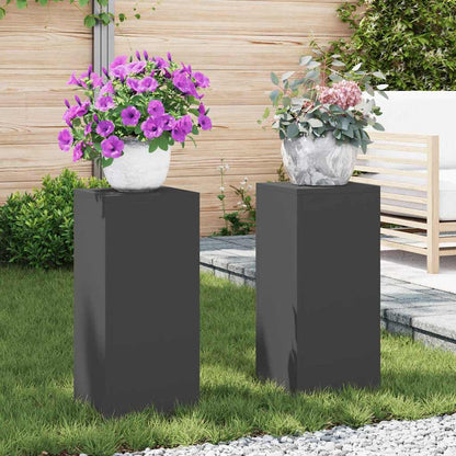 Plant Stand 2 pcs Black 24 x 24 x 55 cm Steel
