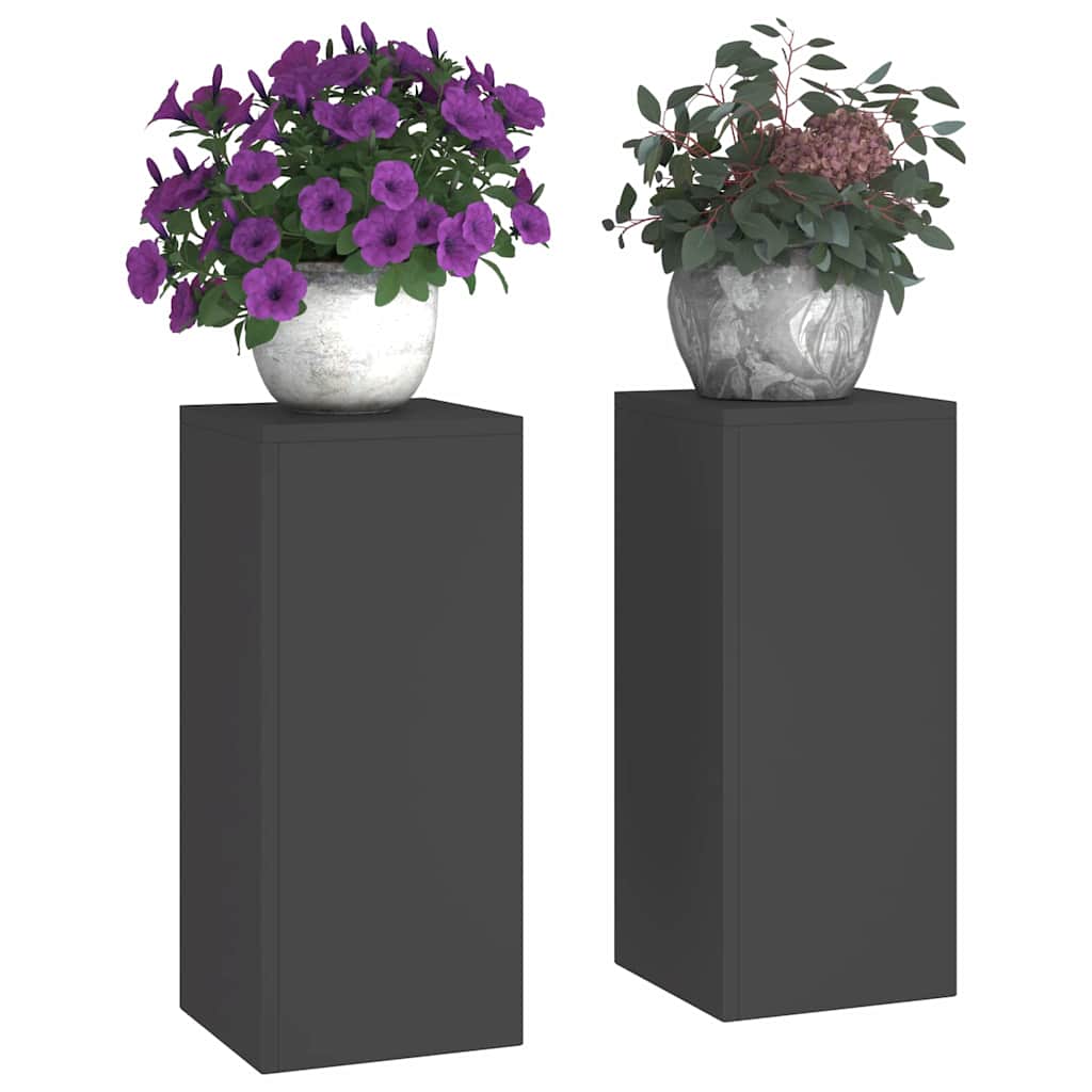 Plant Stand 2 pcs Black 24 x 24 x 55 cm Steel