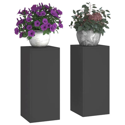 Plant Stand 2 pcs Black 24 x 24 x 55 cm Steel