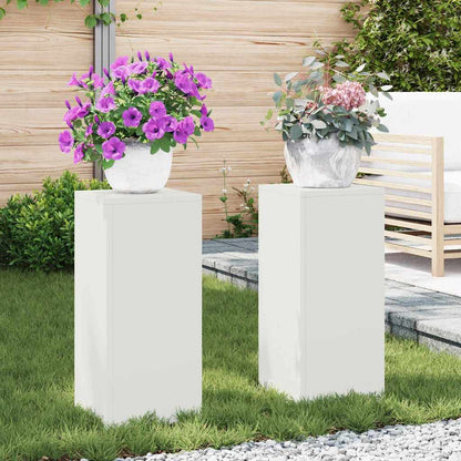 Plant Stand 2 pcs White 24 x 24 x 55 cm Steel