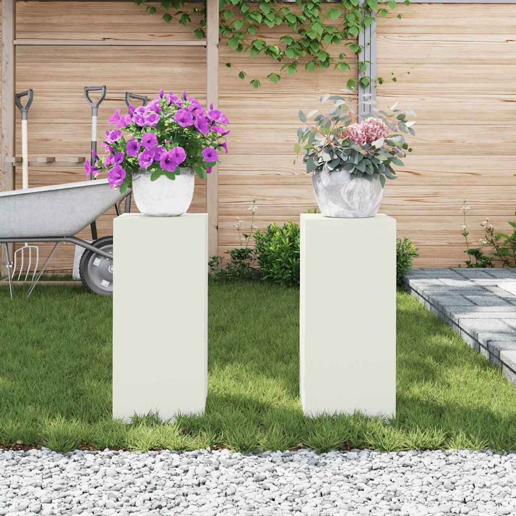Plant Stand 2 pcs White 24 x 24 x 55 cm Steel
