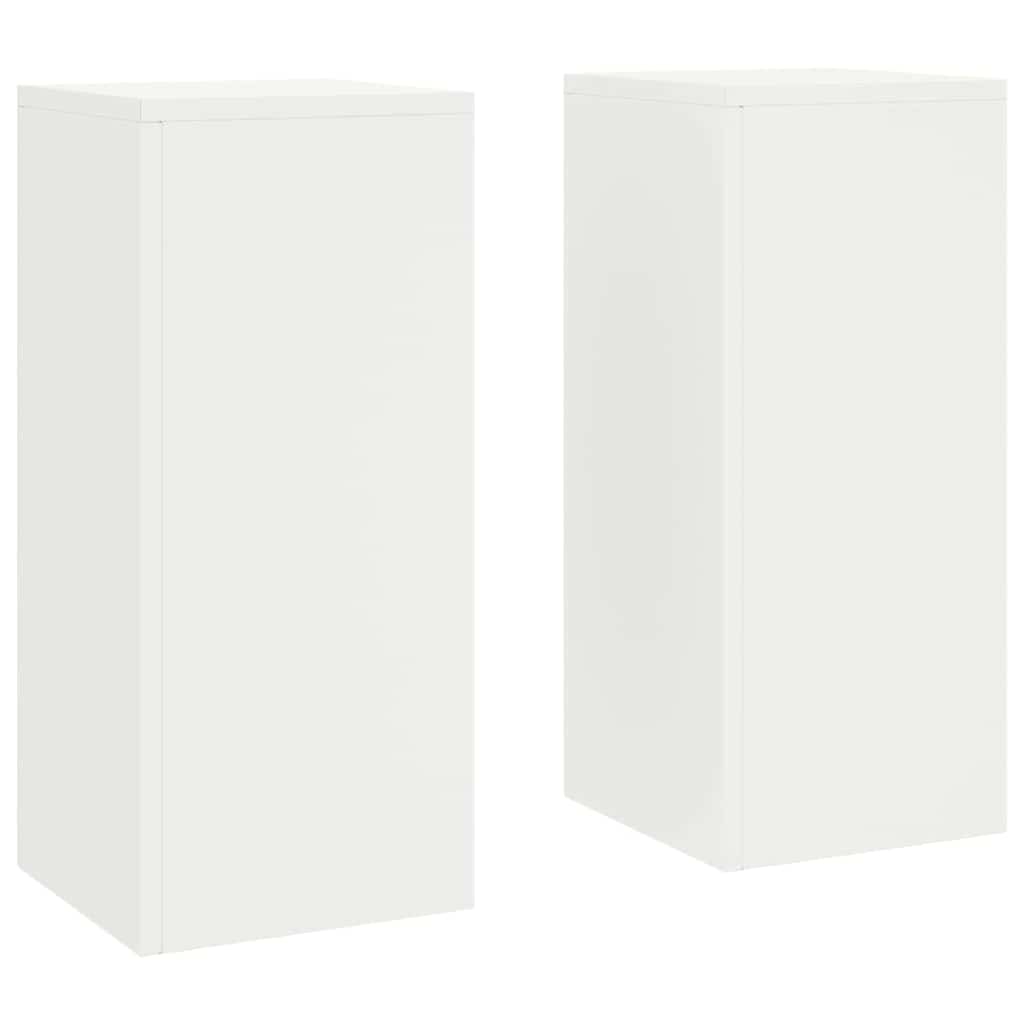 Plant Stand 2 pcs White 24 x 24 x 55 cm Steel