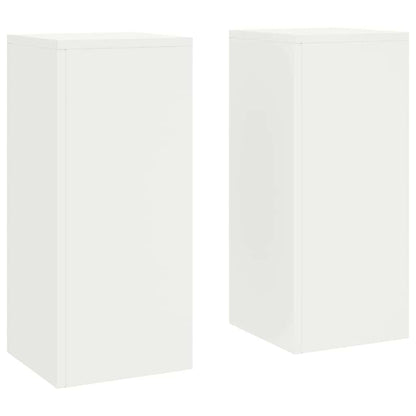 Plant Stand 2 pcs White 24 x 24 x 55 cm Steel