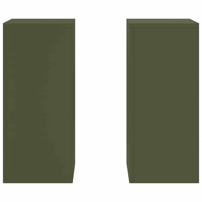 Plant Stand 2 pcs Olive green 24 x 24 x 55 cm Steel