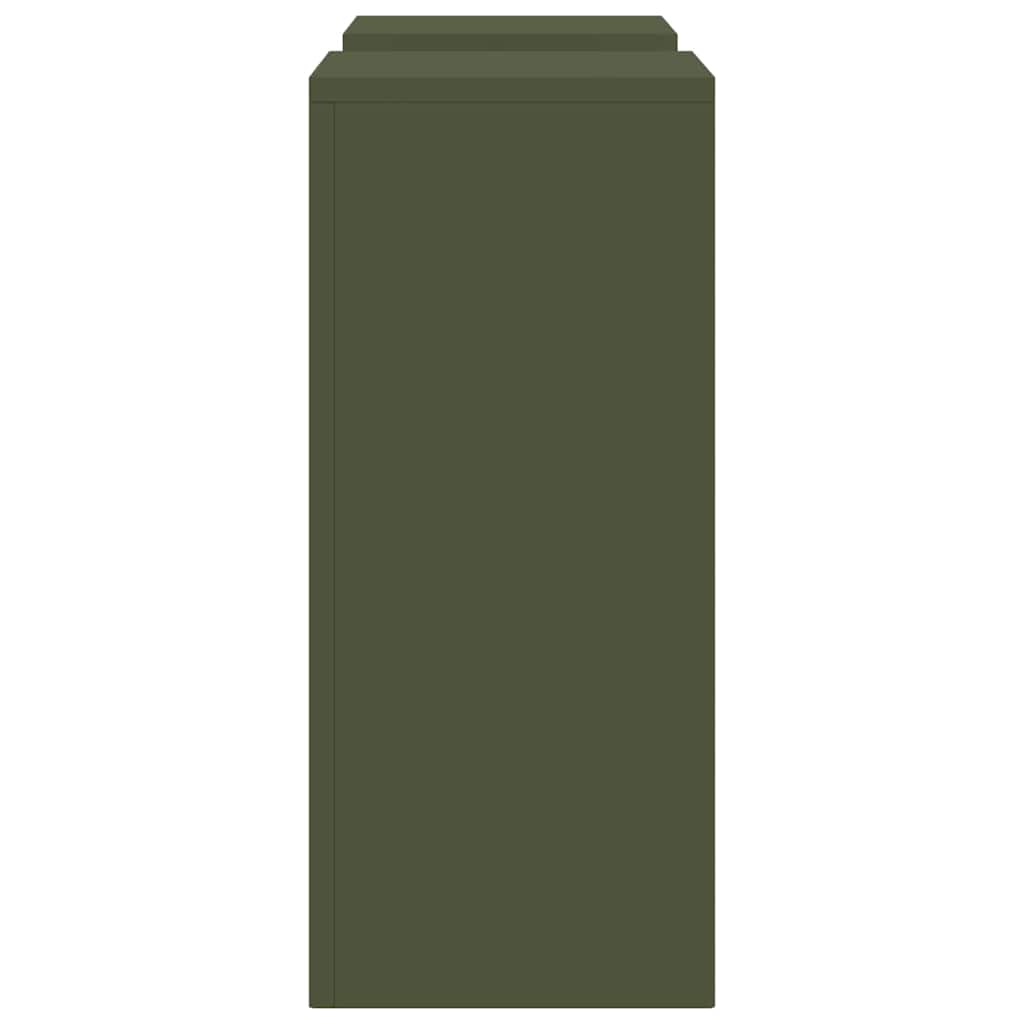 Plant Stand 2 pcs Olive green 24 x 24 x 55 cm Steel