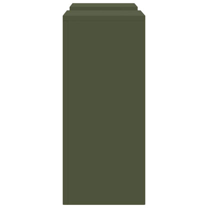 Plant Stand 2 pcs Olive green 24 x 24 x 55 cm Steel