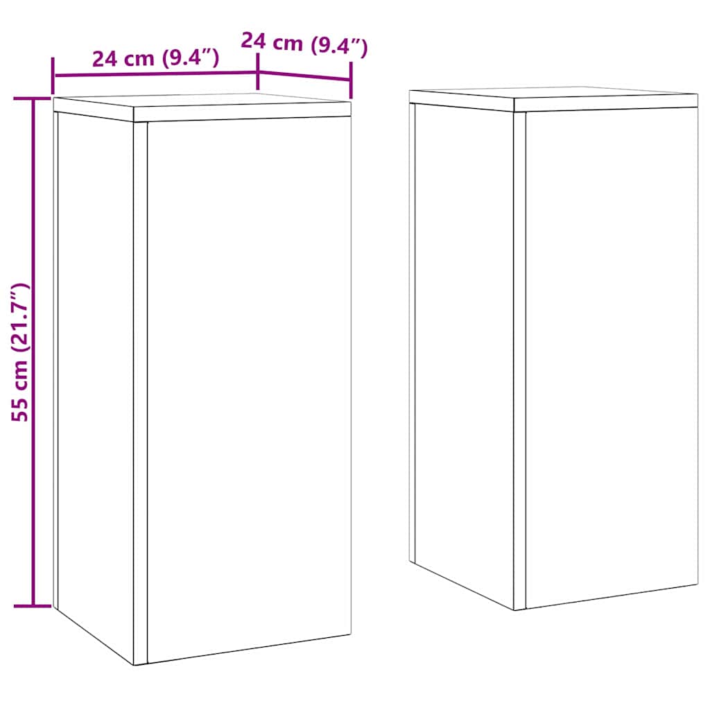 Plant Stand 2 pcs Silver 24 x 24 x 55 cm Galvanised steel