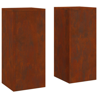 Plant Stand 2 pcs Rusty 24 x 24 x 55 cm Weathering Steel