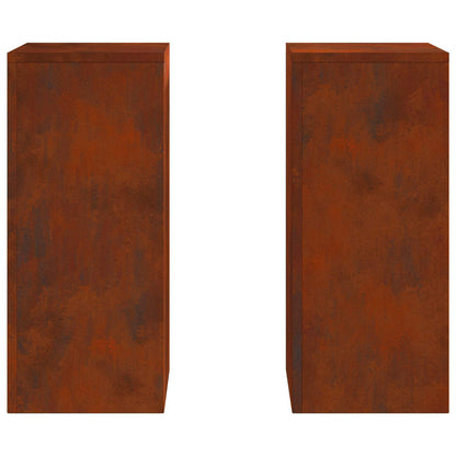 Plant Stand 2 pcs Rusty 24 x 24 x 55 cm Weathering Steel