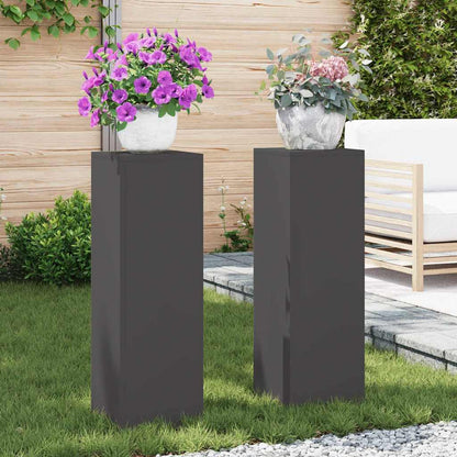Plant Stand 2 pcs Black 24 x 24 x 75 cm Steel