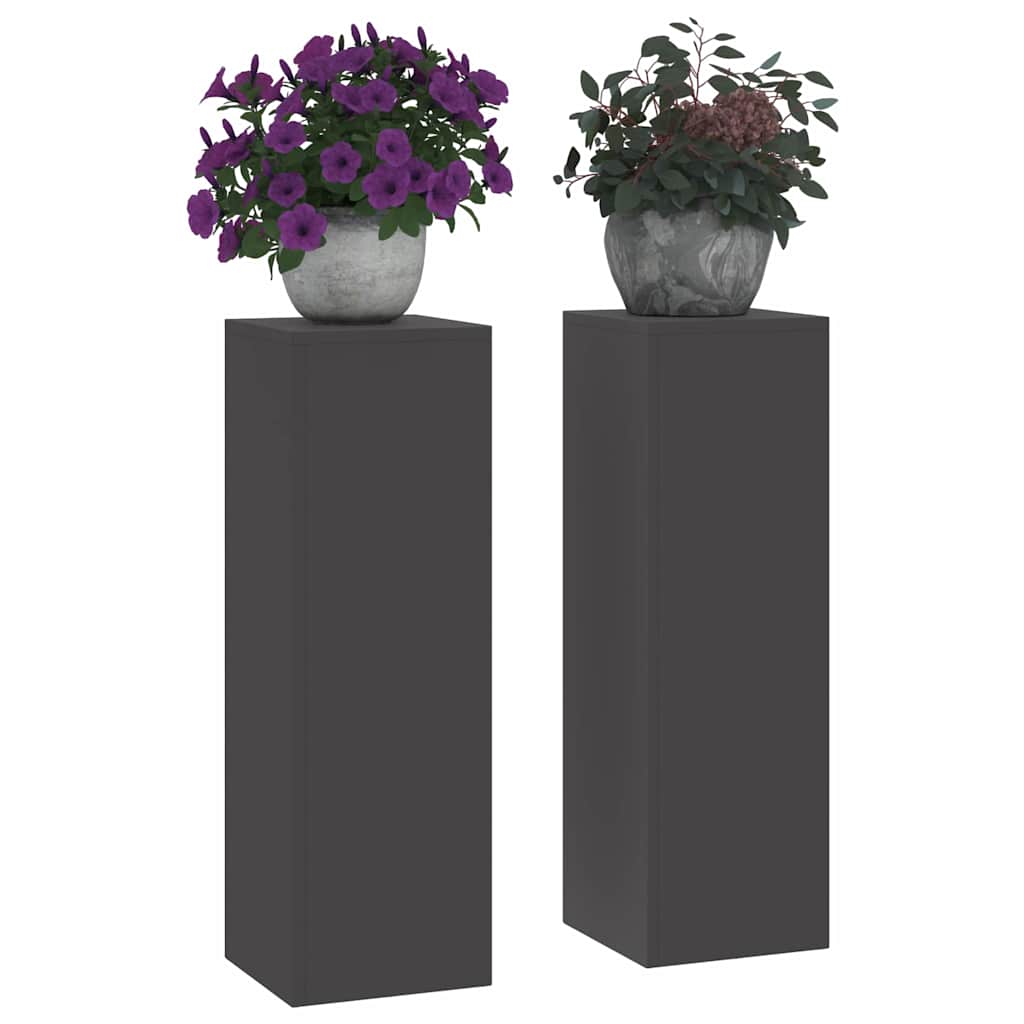 Plant Stand 2 pcs Black 24 x 24 x 75 cm Steel