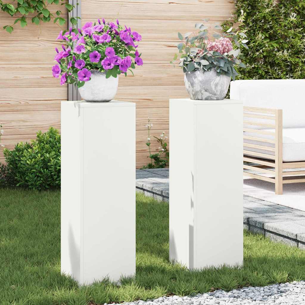 Plant Stand 2 pcs White 24 x 24 x 75 cm Steel