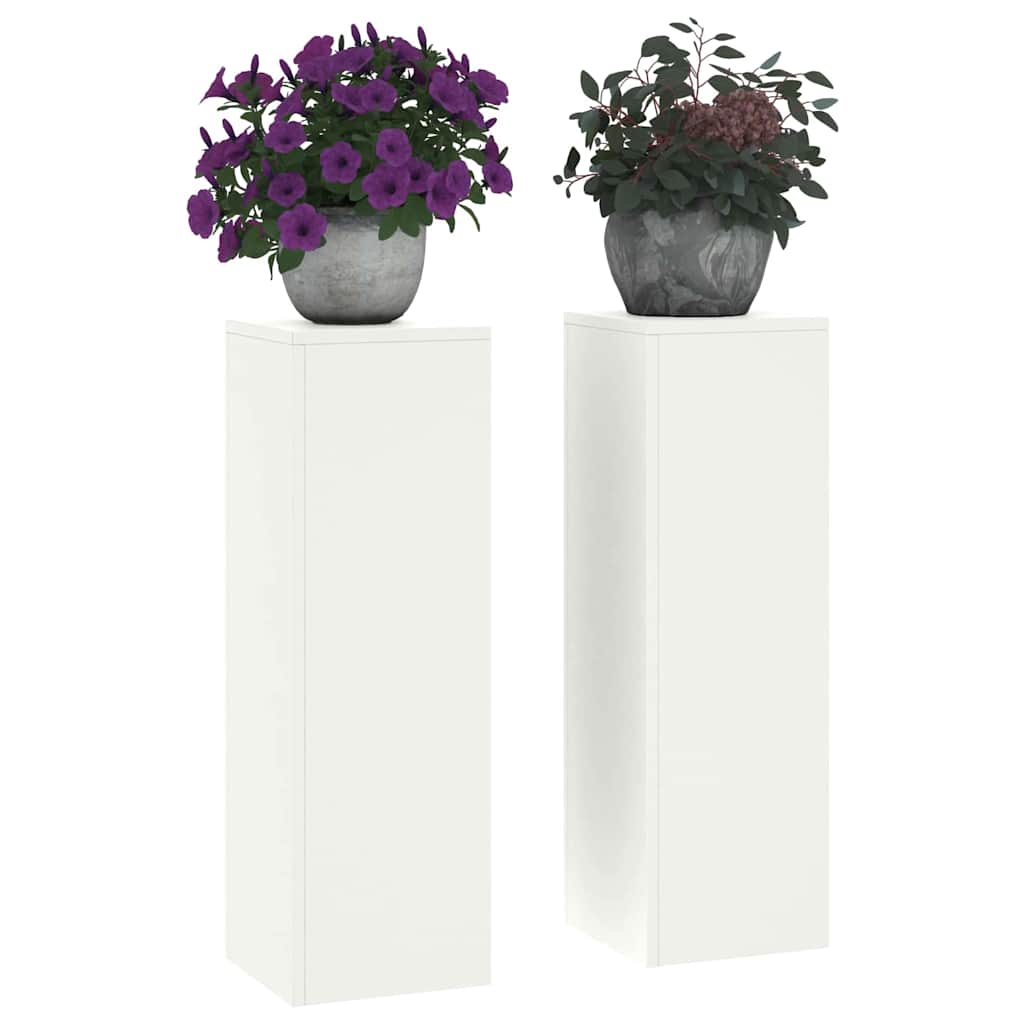 Plant Stand 2 pcs White 24 x 24 x 75 cm Steel