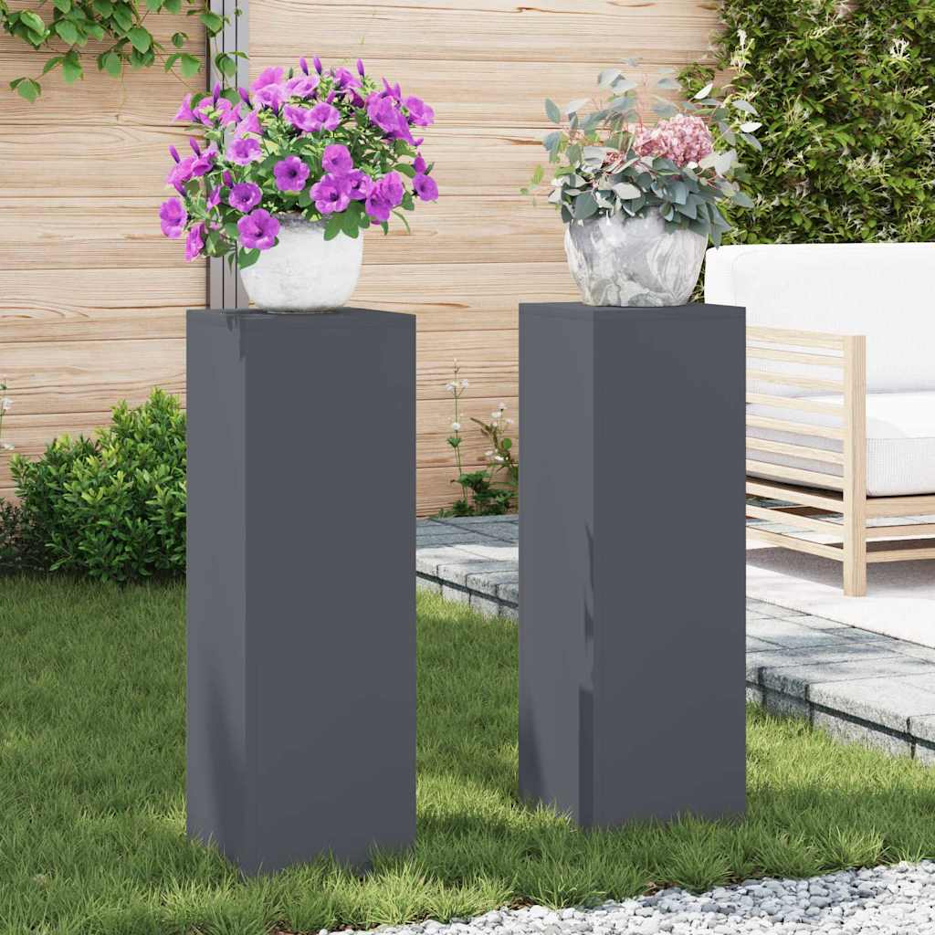 Plant Stand 2 pcs Anthracite 24 x 24 x 75 cm Steel
