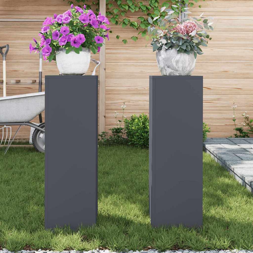 Plant Stand 2 pcs Anthracite 24 x 24 x 75 cm Steel