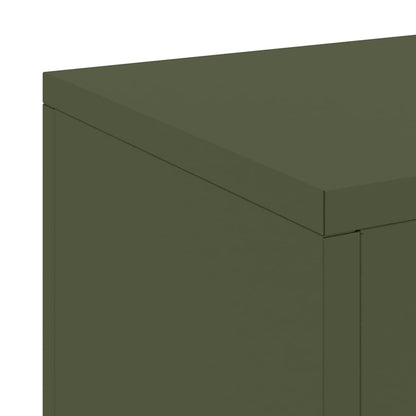 Plant Stand 2 pcs Olive green 24 x 24 x 75 cm Steel