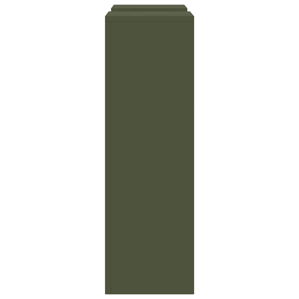 Plant Stand 2 pcs Olive green 24 x 24 x 75 cm Steel