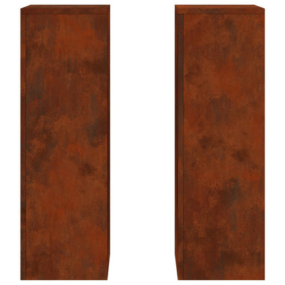 Plant Stand 2 pcs Rusty 24 x 24 x 75 cm Weathering Steel