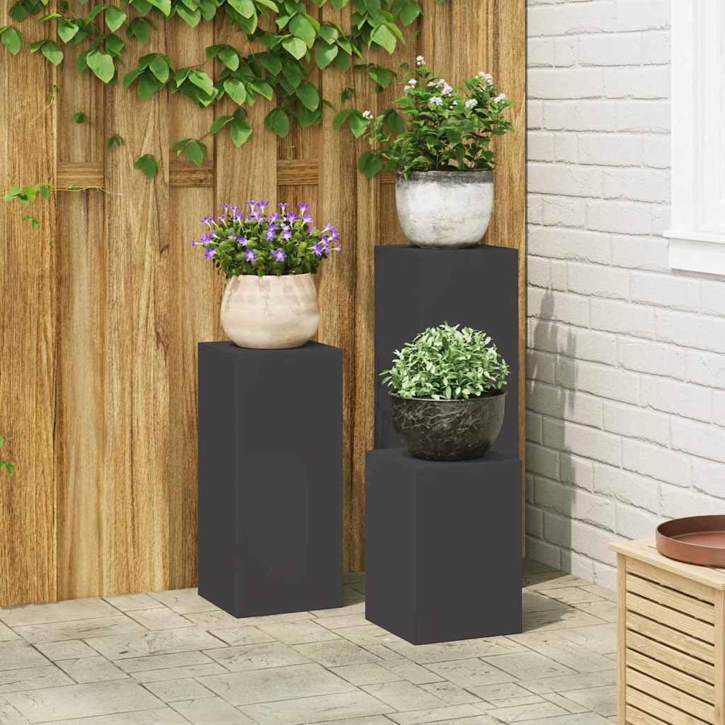 Plant Stand 3 pcs Black Steel