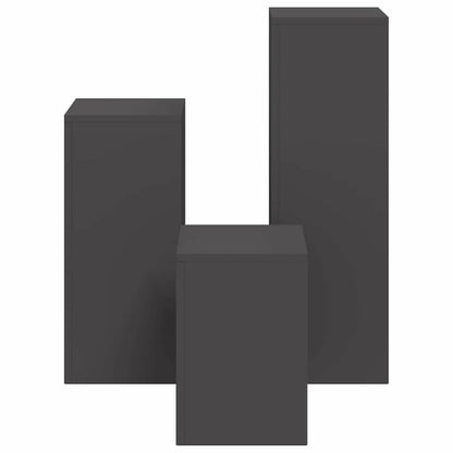 Plant Stand 3 pcs Black Steel