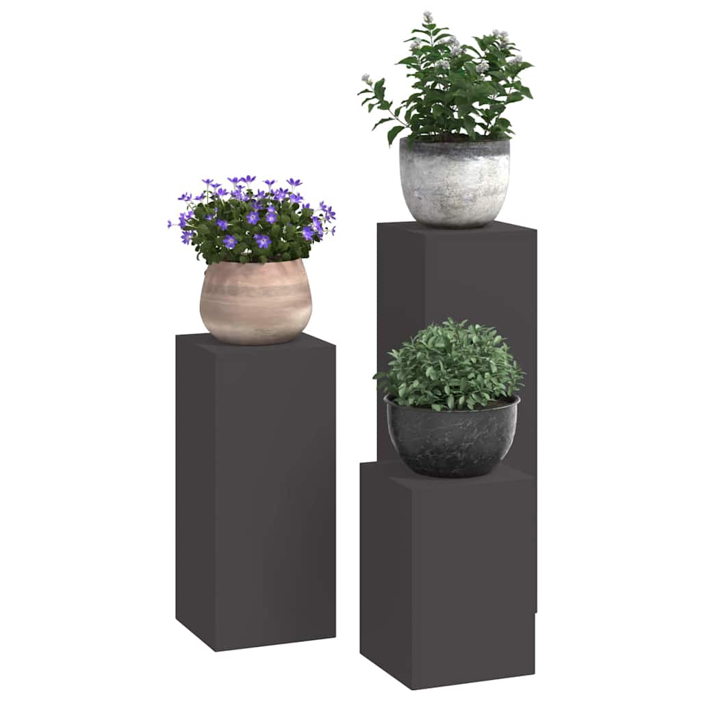 Plant Stand 3 pcs Black Steel