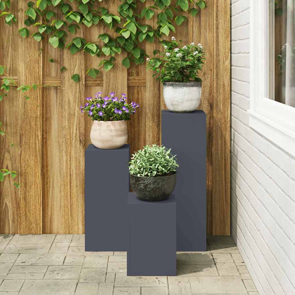 Plant Stand 3 pcs Anthracite Steel