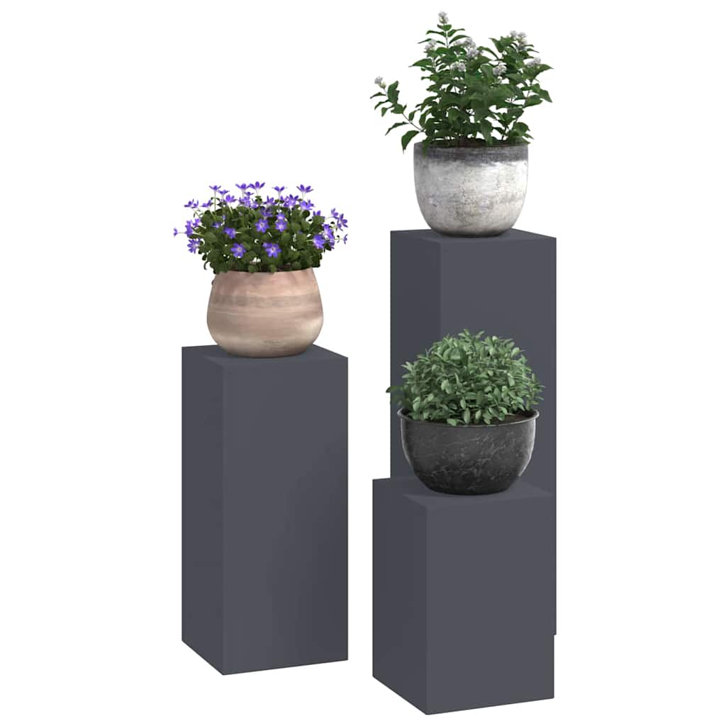 Plant Stand 3 pcs Anthracite Steel