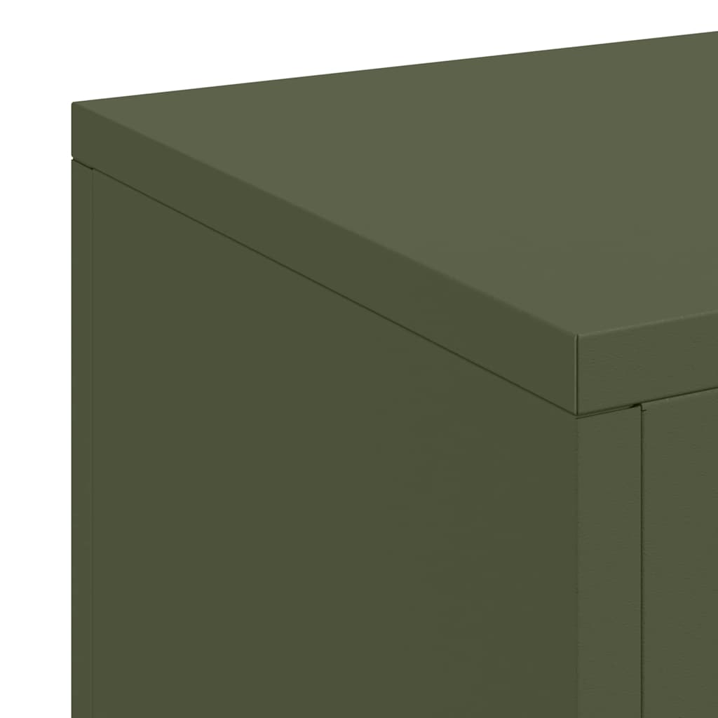 Plant Stand 3 pcs Olive green Steel