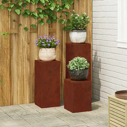 Plant Stand 3 pcs Rusty Weathering Steel