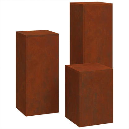 Plant Stand 3 pcs Rusty Weathering Steel