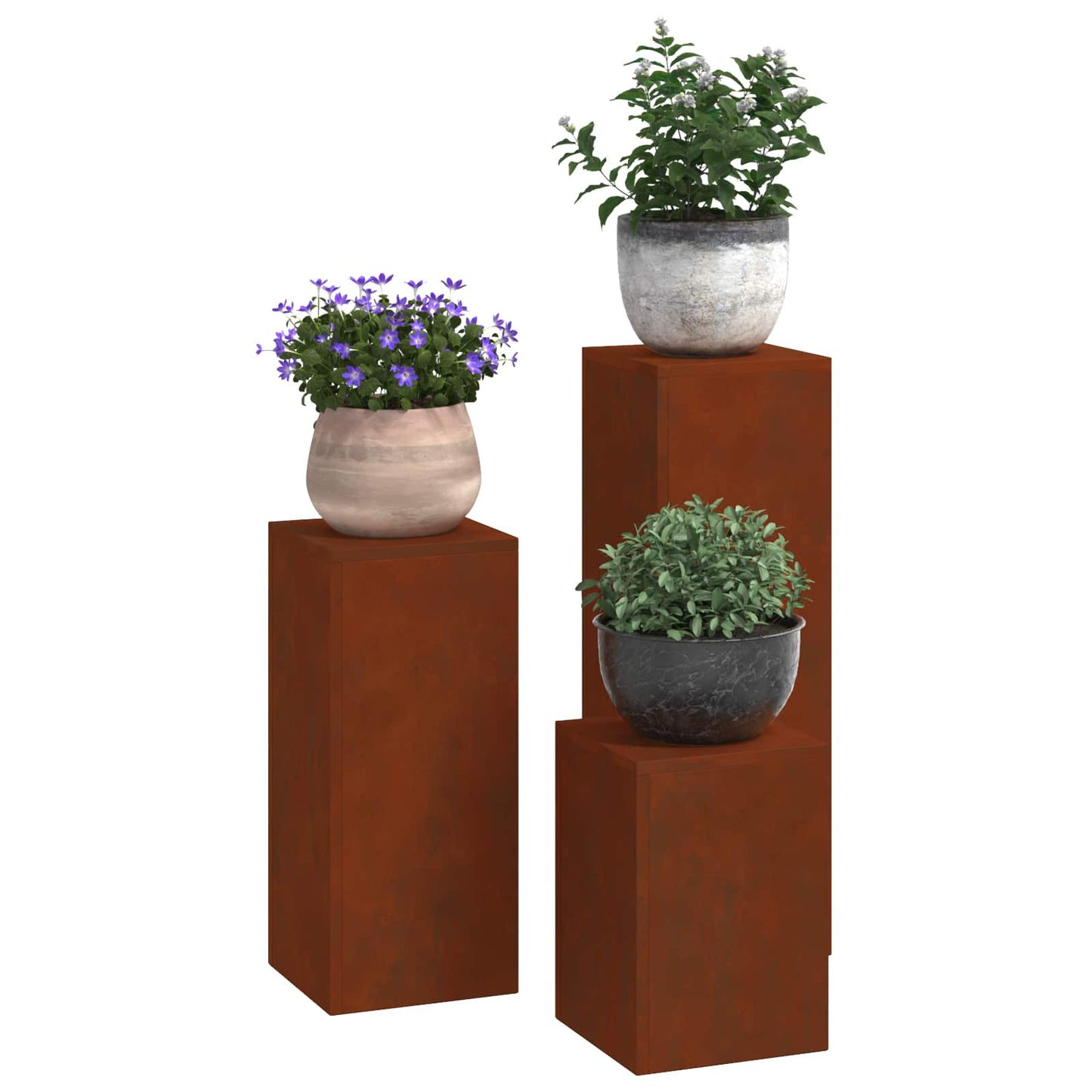 Plant Stand 3 pcs Rusty Weathering Steel