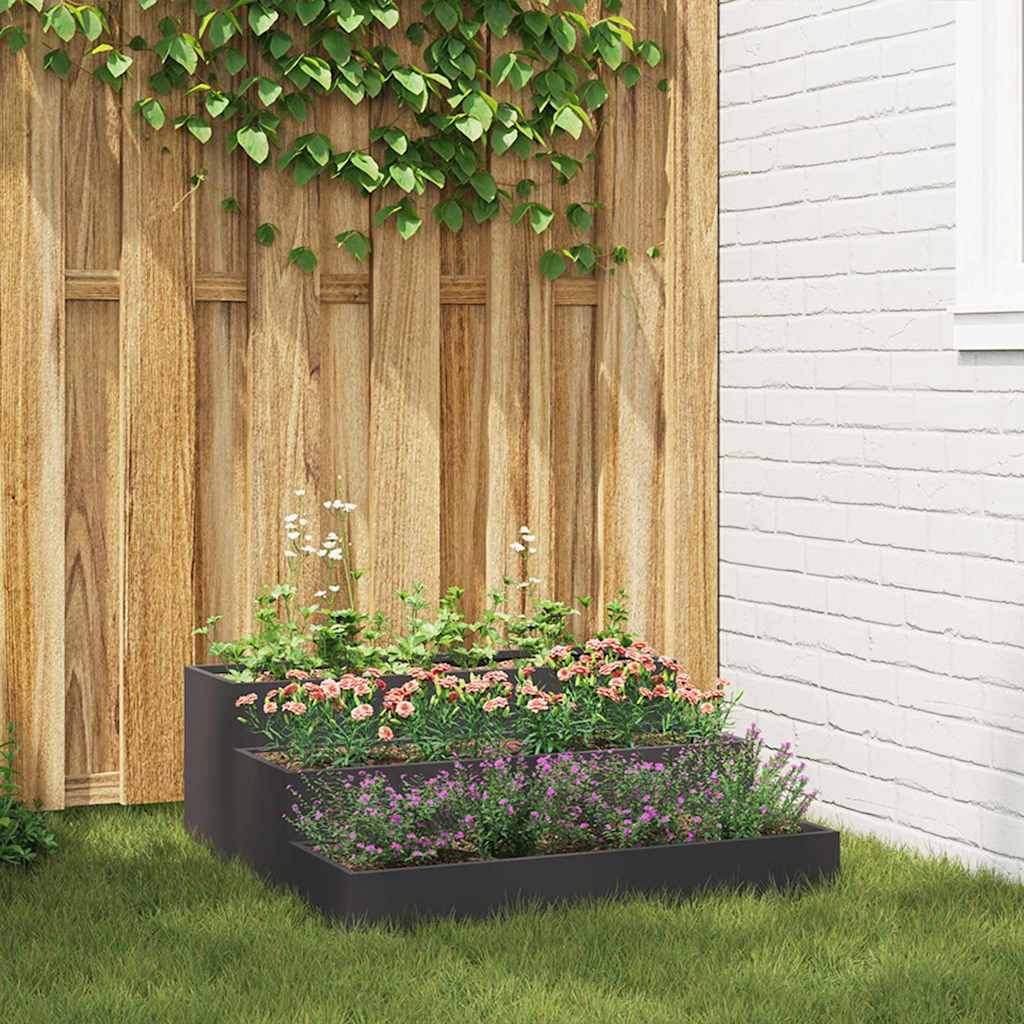 Garden Planter Black 90 x 90 x 35 cm Cold-rolled Steel