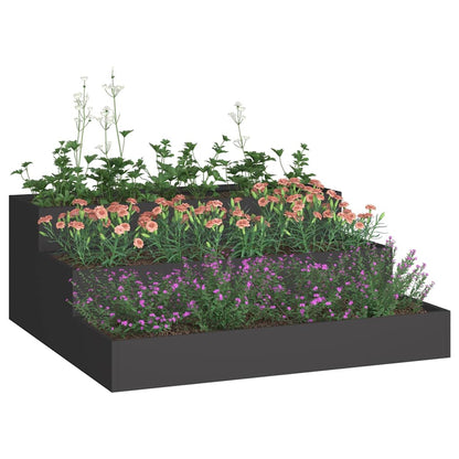 Garden Planter Black 90 x 90 x 35 cm Cold-rolled Steel