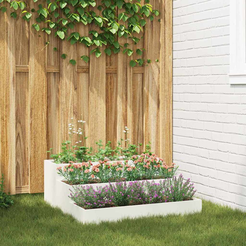 Garden Planter White 90 x 90 x 35 cm Cold-rolled Steel