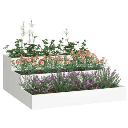 Garden Planter White 90 x 90 x 35 cm Cold-rolled Steel