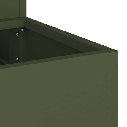 Garden Planter Olive Green 90 x 90 x 35 cm Cold-rolled Steel